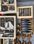 Kerstboom versiering, 100stuks, blauw met goud, Ophalen, Zo goed als nieuw