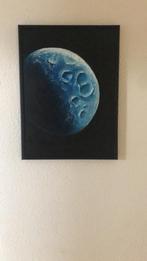 Abstract schilderij met reliëf planeet, Ophalen