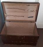 Oude KIST scheepskist boekenkist met origineel label, Huis en Inrichting, Woonaccessoires | Kisten, Ophalen, Minder dan 50 cm