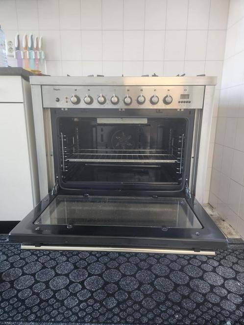 Pelgrim RVS gasfornuis 6-pits met grote oven – 90 cm breed, Witgoed en Apparatuur, Fornuizen, Gebruikt, Vrijstaand, Gas, 5 kookzones of meer
