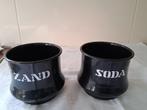 Zwart emaille potjes zand en soda, Antiek en Kunst, Antiek | Emaille, Ophalen of Verzenden