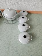 Set van 5 Mini Braadpannen/Voorraadpotten - Wit, Ophalen of Verzenden