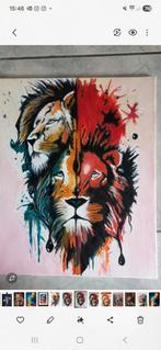 Schilderij met 2 leeuwen, Ophalen of Verzenden