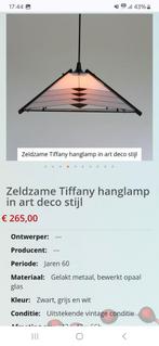 Te koop zeldzame art deco Tiffany lamp, Huis en Inrichting, Lampen | Hanglampen, Ophalen of Verzenden, Zo goed als nieuw, Minder dan 50 cm