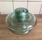 Grote glazen groene isolator van hoogspanningsmast, Ophalen of Verzenden
