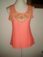 TRENDY oranje top met borduursel en steentjes mt. M - nieuw!, Maat 38/40 (M), Nieuw, Oranje, Ophalen of Verzenden