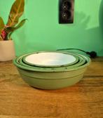 Emaille nestschalen set groen., Antiek en Kunst, Antiek | Emaille, Ophalen of Verzenden