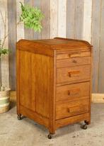 Oude brocante verrijdbare archiefkast rolluik - dossierkast, Huis en Inrichting, Kasten | Roldeurkasten en Archiefkasten, Ophalen