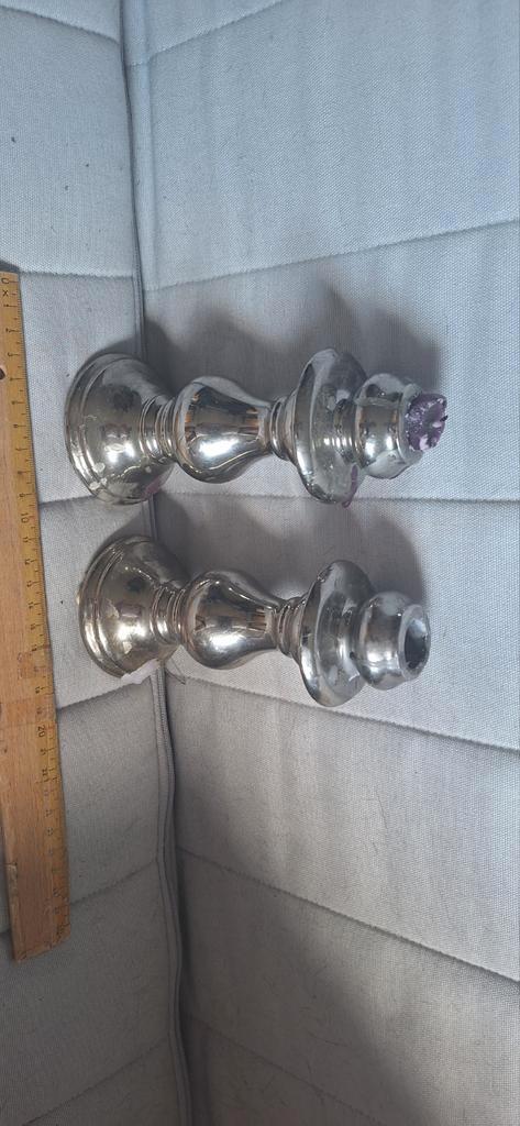 Vintage Zilveren Kandelaars - Set van 2, Antiek en Kunst, Antiek | Kandelaars, Zilver, Ophalen of Verzenden