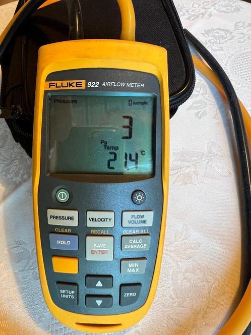 Fluke 922/set   - Luchtsnelheidstester - Airflowmeter - Druk, Doe-het-zelf en Verbouw, Ventilatie en Afzuiging, Zo goed als nieuw