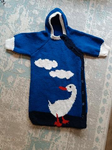 Vintage handgemaakte gebreide trappelzak slaapzak baby kind beschikbaar voor biedingen