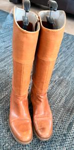 Cognac leren laarzen - maat 40, Ophalen of Verzenden, Gedragen, Bruin, Hoge laarzen