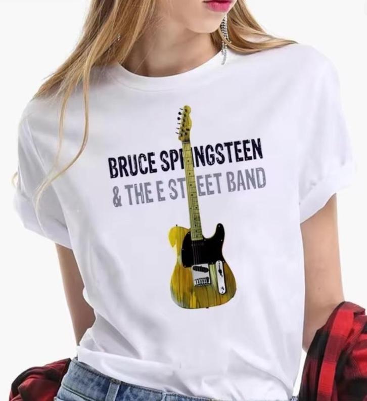 Bruce Springsteen katoenen T-Shirts. Dames XXL, Heren L, Kleding | Dames, T-shirts, Nieuw, Maat 42/44 (L), Wit, Korte mouw, Ophalen of Verzenden