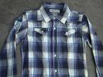 AKMO paars / wit / blauw / geel geruit / geblokt hemd jongen, Gebruikt, Overhemd of Blouse, AKMO WORKS, Ophalen of Verzenden