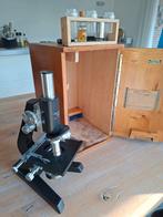 Vintage Biologische Microscoop met Houten Kist, Ophalen, Gebruikt, 1000x of meer, Biologische microscoop