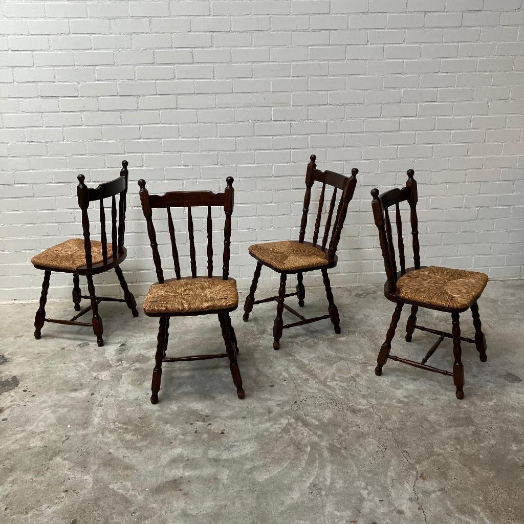Vintage eetkamerstoelen kroeg stoelen bistro bar, Huis en Inrichting, Stoelen, Ophalen of Verzenden, Gebruikt, Bruin, Vijf, Zes of meer stoelen