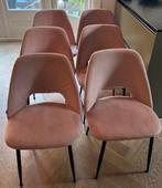 6 velvet eetkamerstoelen Goossens, Huis en Inrichting, Stoelen, Ophalen, Gebruikt, Overige kleuren, Stof