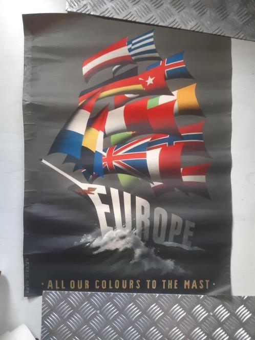 Reyn Dirksen poster All our colours to the mast! Europe, Verzamelen, Posters, Gebruikt, Reclame, A1 t/m A3, Rechthoekig Staand