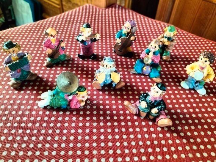 Superleuke set (1) muzikant-clowntjes, 10 poppetjes, h=5 cm, Verzamelen, Poppetjes en Figuurtjes, Zo goed als nieuw, Ophalen of Verzenden