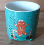 POTJE MET GINGERBREAD MAN EN ZUURSTOKJES-BLOEMPOTJE, Diversen, Kerst, Verzenden, Zo goed als nieuw
