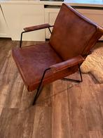Lederen cognac fauteuil stoel, Huis en Inrichting, Fauteuils, Ophalen, Gebruikt, 75 tot 100 cm, 50 tot 75 cm