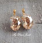 Oorbellen Ovaal met Swarovski Crystal Golden Shadow, Met kristal, Overige materialen, Hangers, Overige kleuren