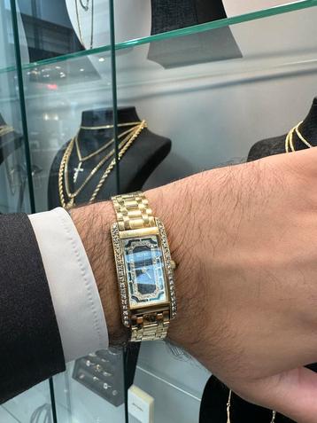 Cartier Tank Geneve 18k Goud VVS Diamanten Herenhorloge beschikbaar voor biedingen