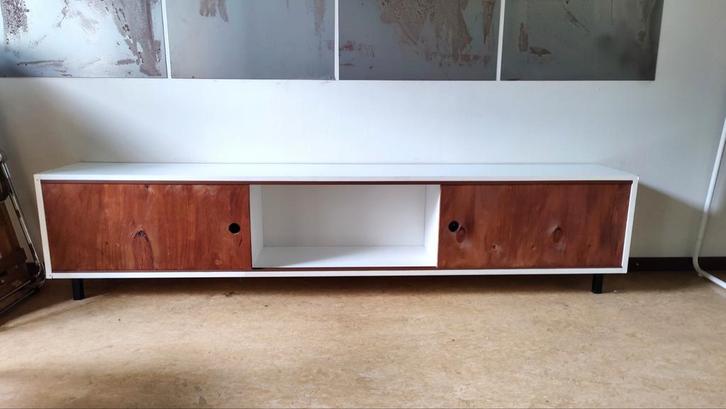 Vintage dressoir lage kast lowboard, Huis en Inrichting, Kasten | Dressoirs, Gebruikt, 150 tot 200 cm, 25 tot 50 cm, Ophalen
