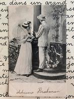 Romantiek - Heer en dame met parasolletje, Ophalen of Verzenden, Voor 1920, Gelopen, Overige thema's