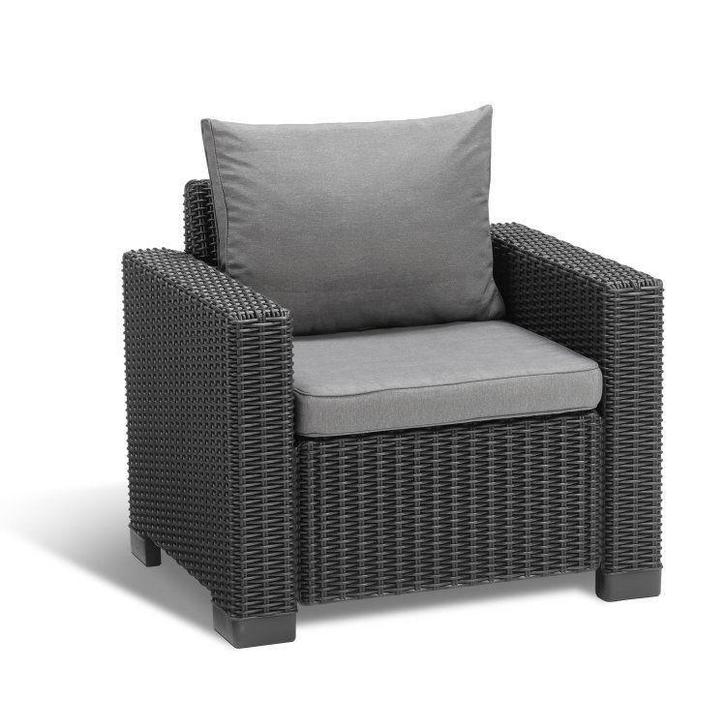 Allibert California Loungestoel – Grafiet, Tuin en Terras, Tuinsets en Loungesets, Nieuw, Wicker, 2 zitplaatsen, Ophalen of Verzenden