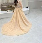 Beige jurk - Verloving/Bruiloft/Henna, Ophalen of Verzenden, Zo goed als nieuw, Beige, Trouwjurk