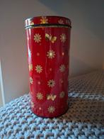Vintage Ark Beschuitbus - Rood met Bloemen & Vlinders, Ophalen of Verzenden, Zo goed als nieuw, Minder dan 10 liter, Metaal