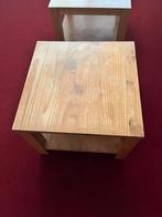 Salon tafel vol hout 2 stuks, Huis en Inrichting, Tafels | Bijzettafels, 55 tot 75 cm, Gebruikt, 45 tot 60 cm, Hout