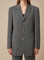 Vintage Gianni Versace Pinstripe Blazer, Kleding | Dames, Maat 38/40 (M), Zwart, Ophalen of Verzenden, Zo goed als nieuw