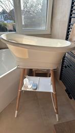 Bebe-jou badje met standaard wit met inzet en accessoires, Ophalen, Zo goed als nieuw, Badje, Bébé-jou