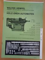 Folder hout draaibank Walter Hempel, Gelezen, Ophalen of Verzenden, Tractor en Landbouw