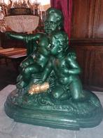 groot antiek beelden groep in gietijzer, Antiek en Kunst, Ophalen of Verzenden