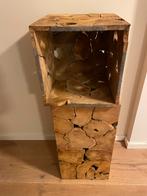 Houten Kubussen - Salon/Bijzettafel of Plantenpilaar, Ophalen of Verzenden, Zo goed als nieuw