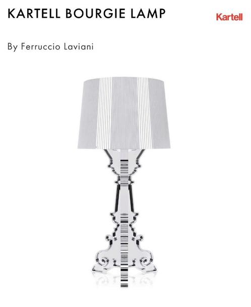 2 x Bourgie Lamp (Chroom) , KARTELL, Huis en Inrichting, Lampen | Tafellampen, Zo goed als nieuw, 50 tot 75 cm, Kunststof, Ophalen