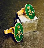 Vintage Manchetknopen Groen/Goud, Verzenden, Gebruikt, Overige materialen, Verguld