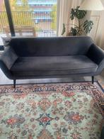Donkergrijze Velours 3-zits Bank, Huis en Inrichting, Banken | Sofa's en Chaises Longues, Ophalen, Minder dan 75 cm, 150 tot 200 cm