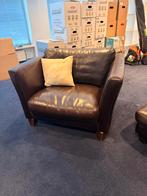 Love seats Riviera Maison, leder, donkerbruin, izgst, Ophalen, 75 tot 100 cm, Zo goed als nieuw, 100 tot 125 cm