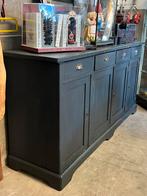 Groot antiek dressoir, komgrepen antraciet, Ophalen, Zo goed als nieuw, 200 cm of meer, Nvt