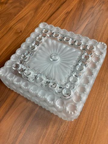 Vintage mid century glazen plafonniere lamp beschikbaar voor biedingen