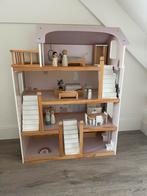 Mooi Houten Poppenhuis met Meubels, Ophalen, Zo goed als nieuw, Poppenhuis
