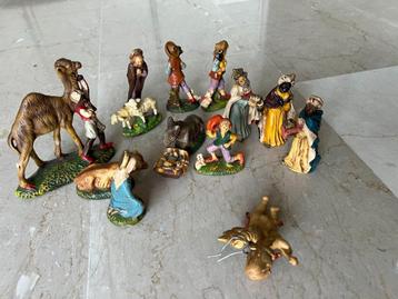 Retro kerststalfiguurtjes, 13 stuks beschikbaar voor biedingen