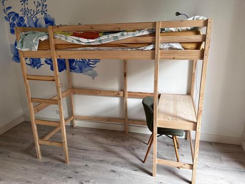 Hoogslaper met bureau, Huis en Inrichting, Slaapkamer | Stapelbedden en Hoogslapers, Zo goed als nieuw, Hoogslaper, 90 cm, 200 cm