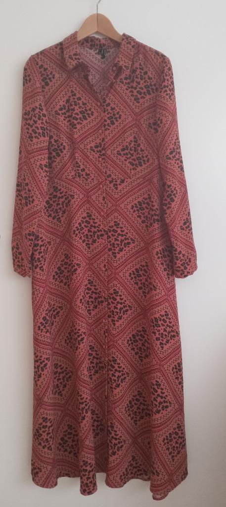 Vero Moda roestkleurige jurk met dessin, maat M, Kleding | Dames, Jurken, Nieuw, Maat 38/40 (M), Onder de knie, Verzenden