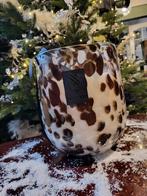 Oscar XL Warrel glas gevlekt bruine en wit, Ophalen, Overige materialen, Rond, Nieuw