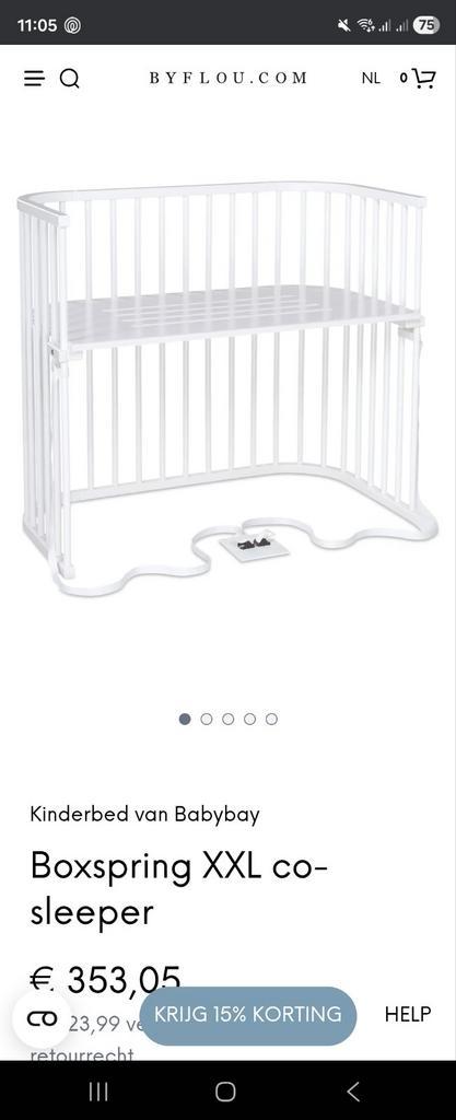 Aanschuifbedje - Co-sleeper voor Boxspring, Kinderen en Baby's, Babywiegjes en Ledikanten, Ophalen of Verzenden